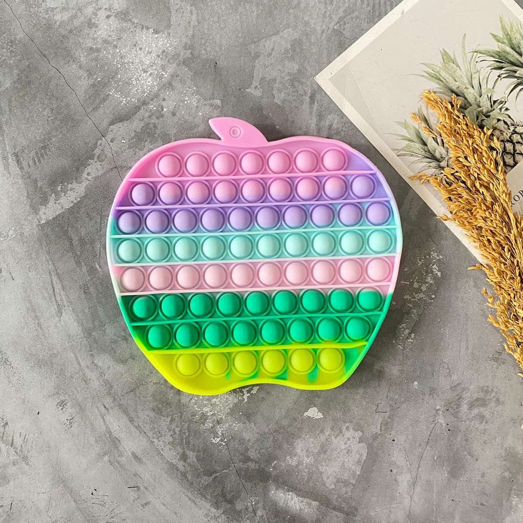 POP IT RAINBOW MAINAN SENSORY / MAINAN VIRAL POP IT RAINBOW JUMBO-APPLE MACARON JUMBO