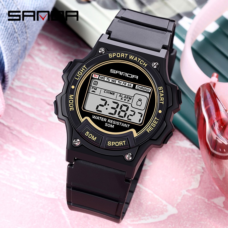 SANDA 6020 Jam Tangan Wanita Pria Digital Tali Rubber Anti air WATCHKITE WKOS