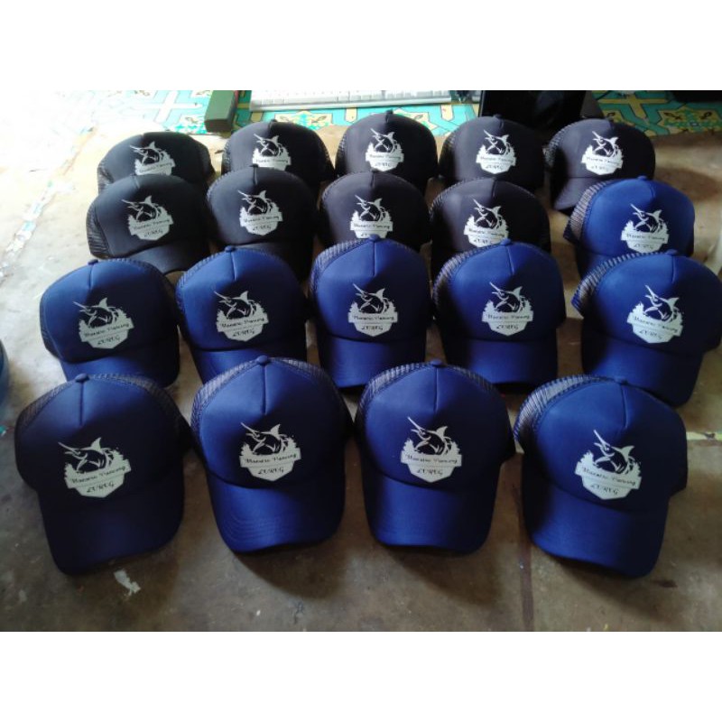 topi sablon custom nama logo / sablon topi custom satuan