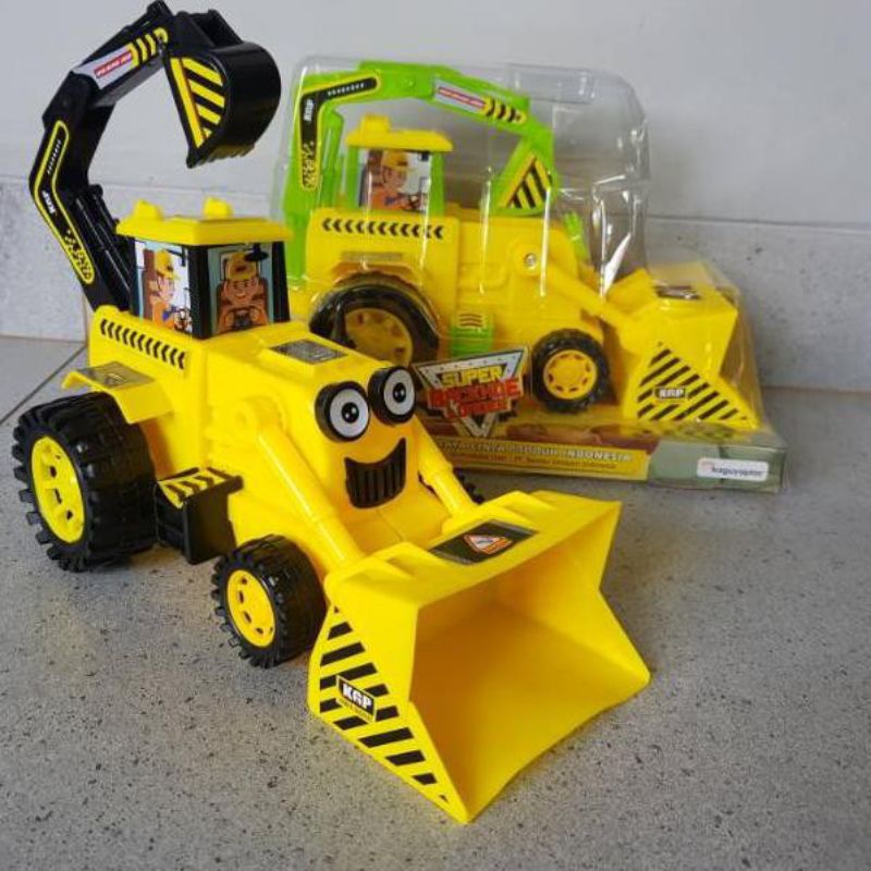 Mainan Truk Traktor Bulldozer - Mainan Mobil Traktor Konstruksi Bangunan