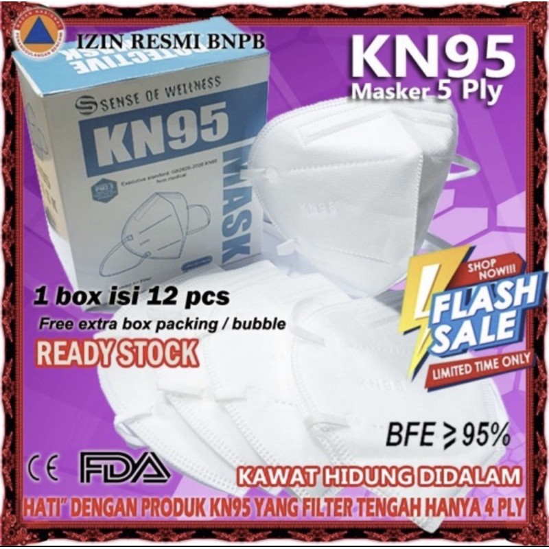 Masker Sense of Wellness KN95 5Ply Earloop Mask Bedah Medis