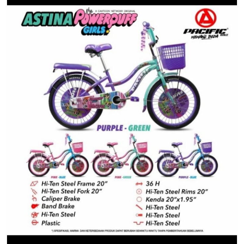 Sepeda mini 20 Inch Pacific Astina powerpuff