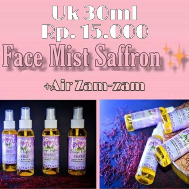 Jual Facemist SAFFRON Air Zamzam / Face spray / Saffron original / Air