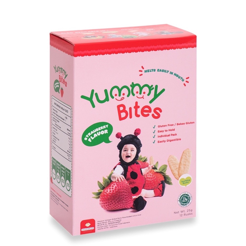 TokoPapin Biskuit Bayi Yummy Bites Rice Crackers Original Termurah Snack Anak Bayi