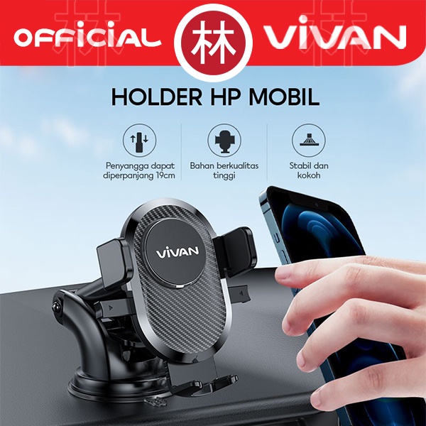 VIVAN CHS12 Car Holder Suction Cup Universal Rotasi 360° Auto Lock