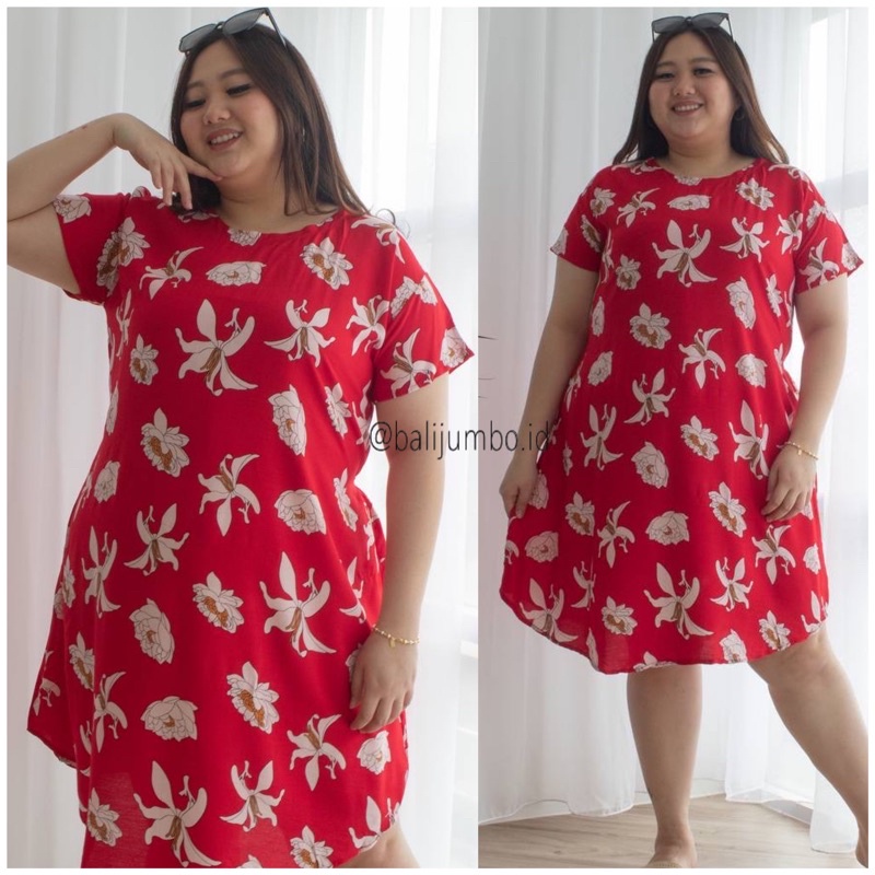 DRESS CASUAL SUPER JUMBO XXXL LD 130-140CM CM MUAT BB 90-100KG DASTER PAYUNG BIGSIZE BIG SIZE JUMBO XXL RAYON ADEM MURAH GROSIR