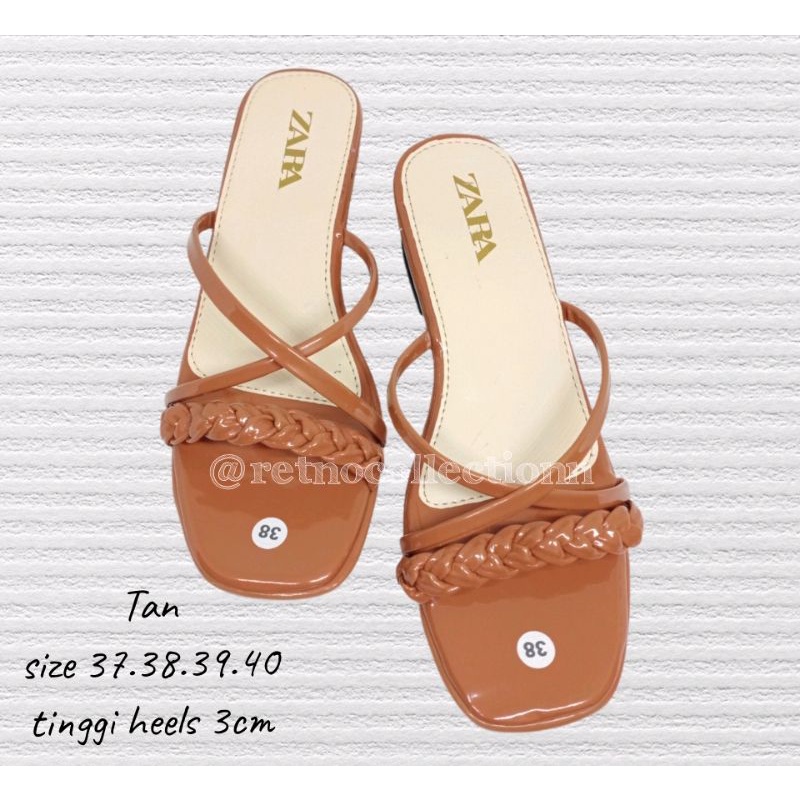 Sendal wanita heels zara/sandal wanita/heels/wedges/slop heels/slop wanita