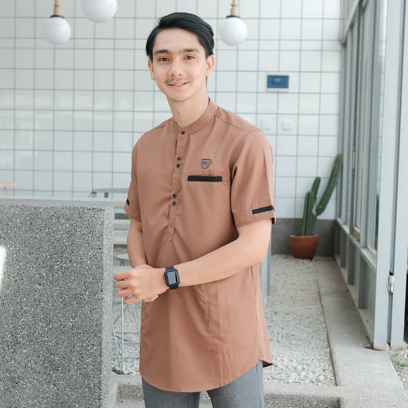 Baju Koko Kurta Dewasa Lengan Pendek Material Catton Adem Serap Keringat