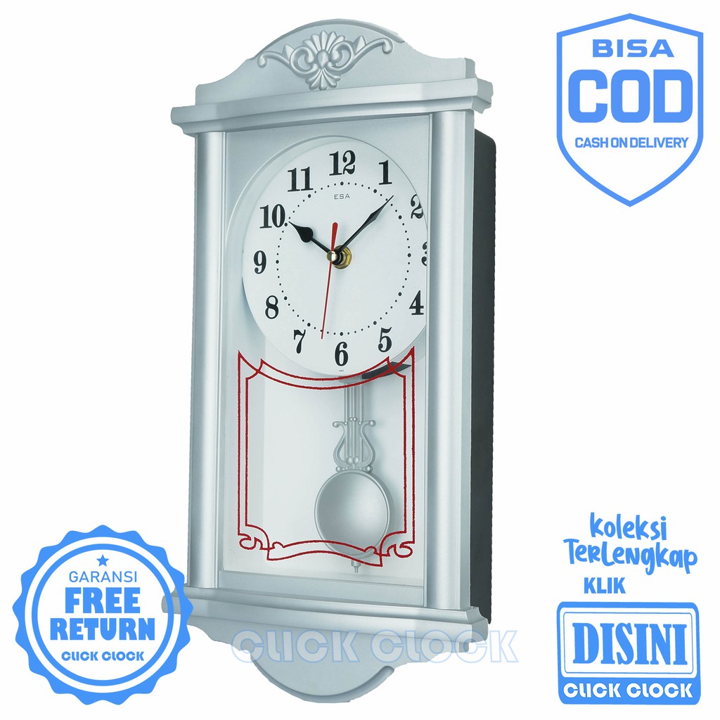 Jam Dinding Bandul Polos Minimalis Esa 465 Hiasan Dinding Wall Clock Bagus