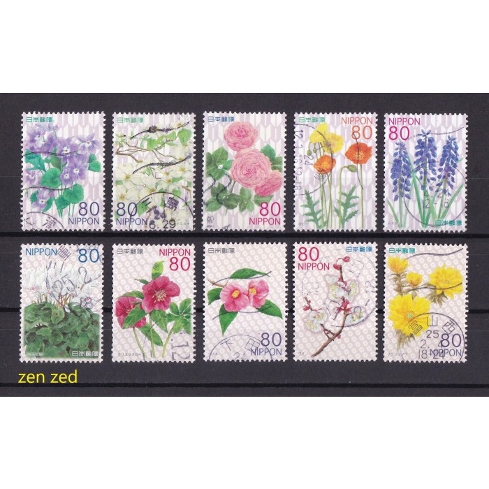 

0497 Perangko Jepang 2012 Seasonal Flowers 10v Used