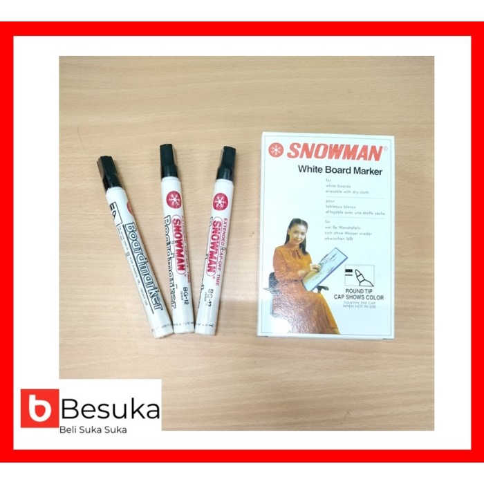 

Wow Spidol Snowman White Board Marker Bg-12 (Black) Terlaris