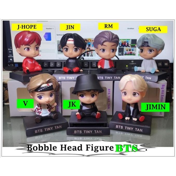 Bobble Head Kepala Goyang BTS Tinytan Army Pajangan Dashboard Mobil