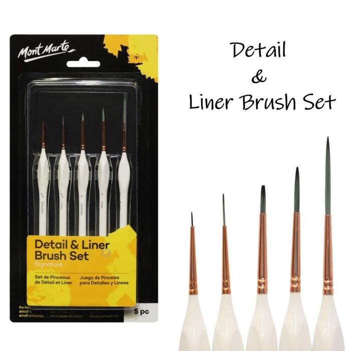 

READY STOK! MONT MARTE SIGNATURE DETAIL & LINER BRUSH SET 5 / KUAS LUKIS DETAIL ALAT LUKIS MURAH AL6