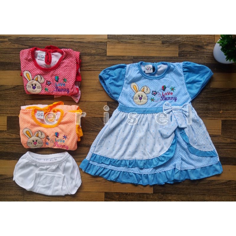 Setelan Anak Perempuan/Dress Bayi 3-18 Bulan