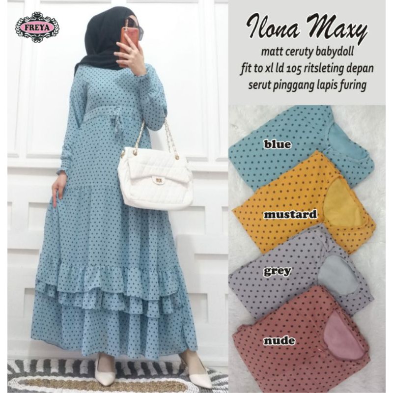 Ilona Maxy By:Freya/Gamis/Gamis Murah/Dress/Dress Muslim/Fashion Muslim Wanita