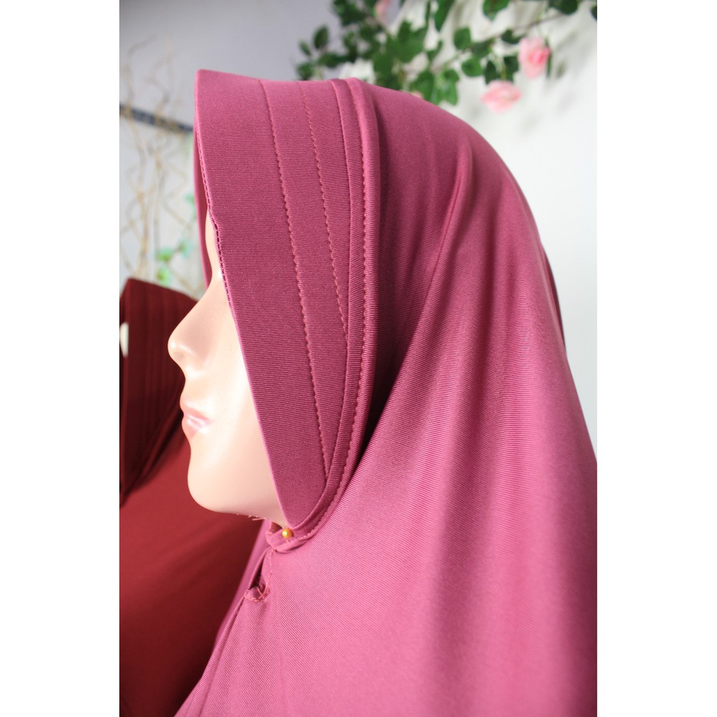 Gamis Jersey set khimar yusriah saifanah adem baju wanita muslim remaja sederhana simple