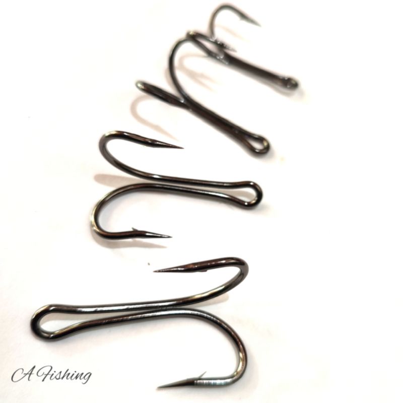 DOUBLE HOOK BLACK UKURAN 1 1/0 2/0 3/0 4/0