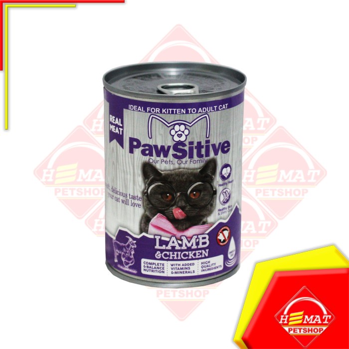 S201Cv Pawsitive Makanan Basah Wet Food Anak Kucing Dewasa Kaleng 400 Gram - Lamb Chicken Xsd20C1