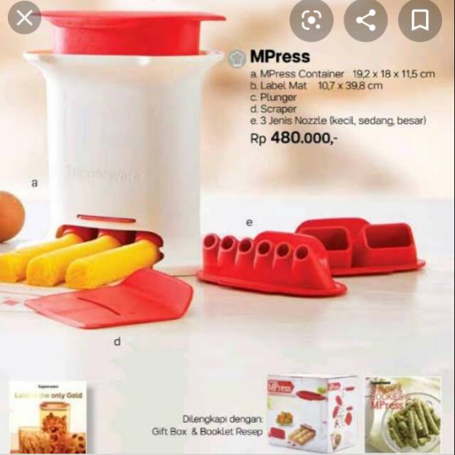 Mpress Tupperware Cetakan Kue