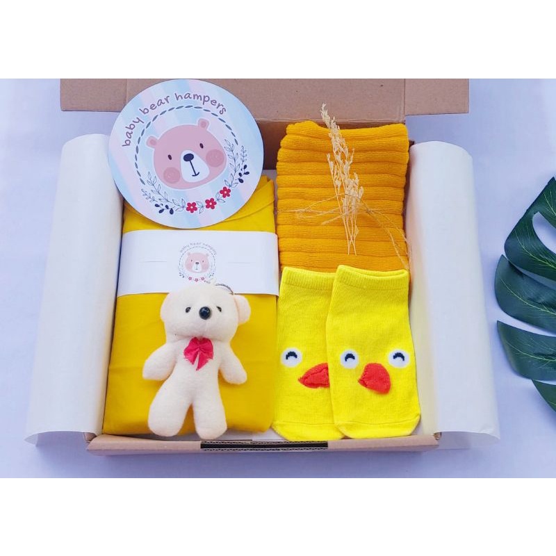 BB1 -  Hampers Bayi / Baby Hampers / Newborn Baby Gift Set / Baby Gift / Kado Bayi / Kado Lahiran / Kado Anak lahir / kado anak / hadiah kelahiran-Klasik bear yellow