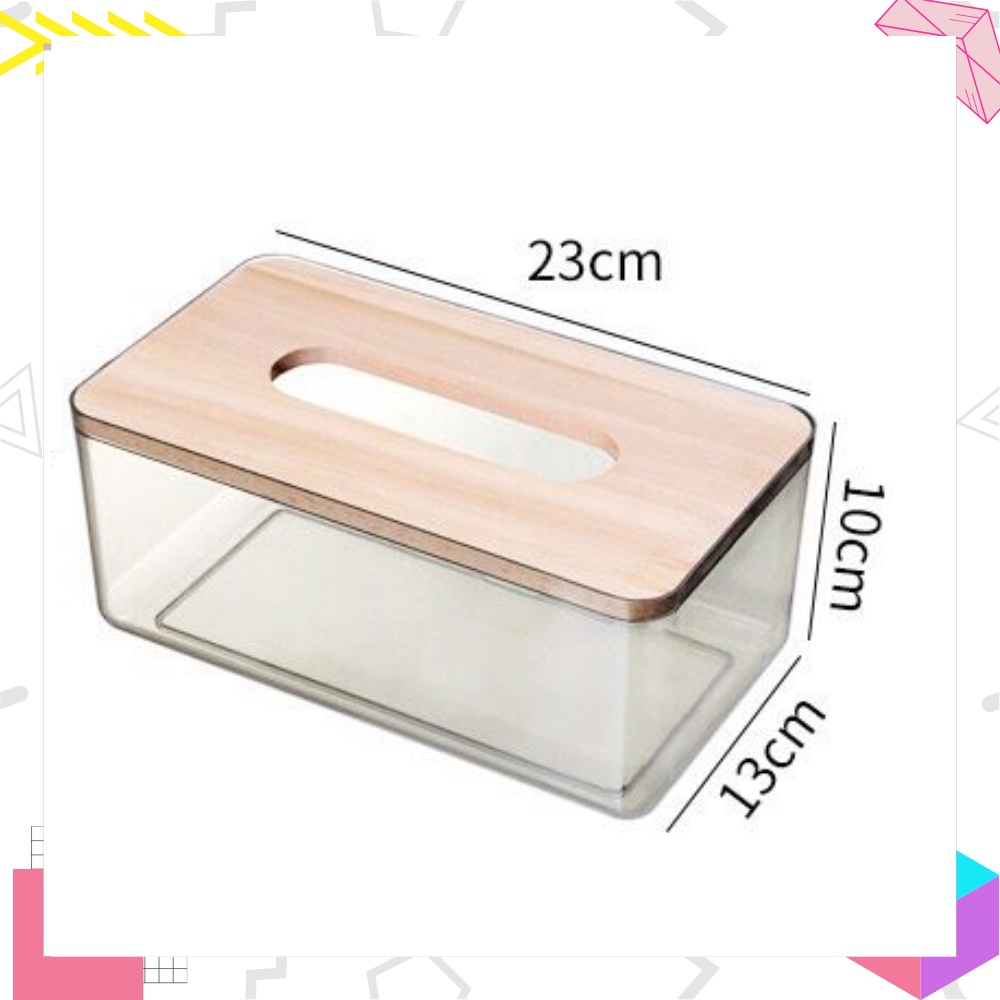 LEXJAKARTA  Kotak Tisu Kayu Transparan Modern Kotak Tisu Plastik Kotak Tempat Tisu Aesthetic Desain Kayu Minimalis Transparan Wadah Tissue Organizer Meja