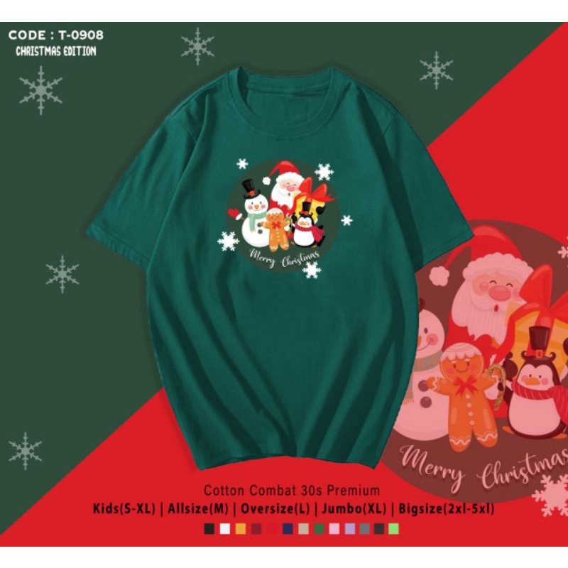 KAOS NATAL SANTA SNOWMAN/KAOS KATUN EDISI NATAL SANTA XMAS SNOWMAN