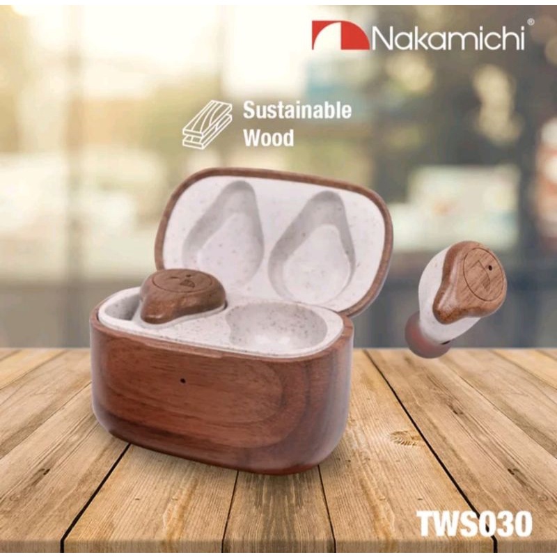 Nakamichi TWS030 Wooden True Wireless Earphone New
