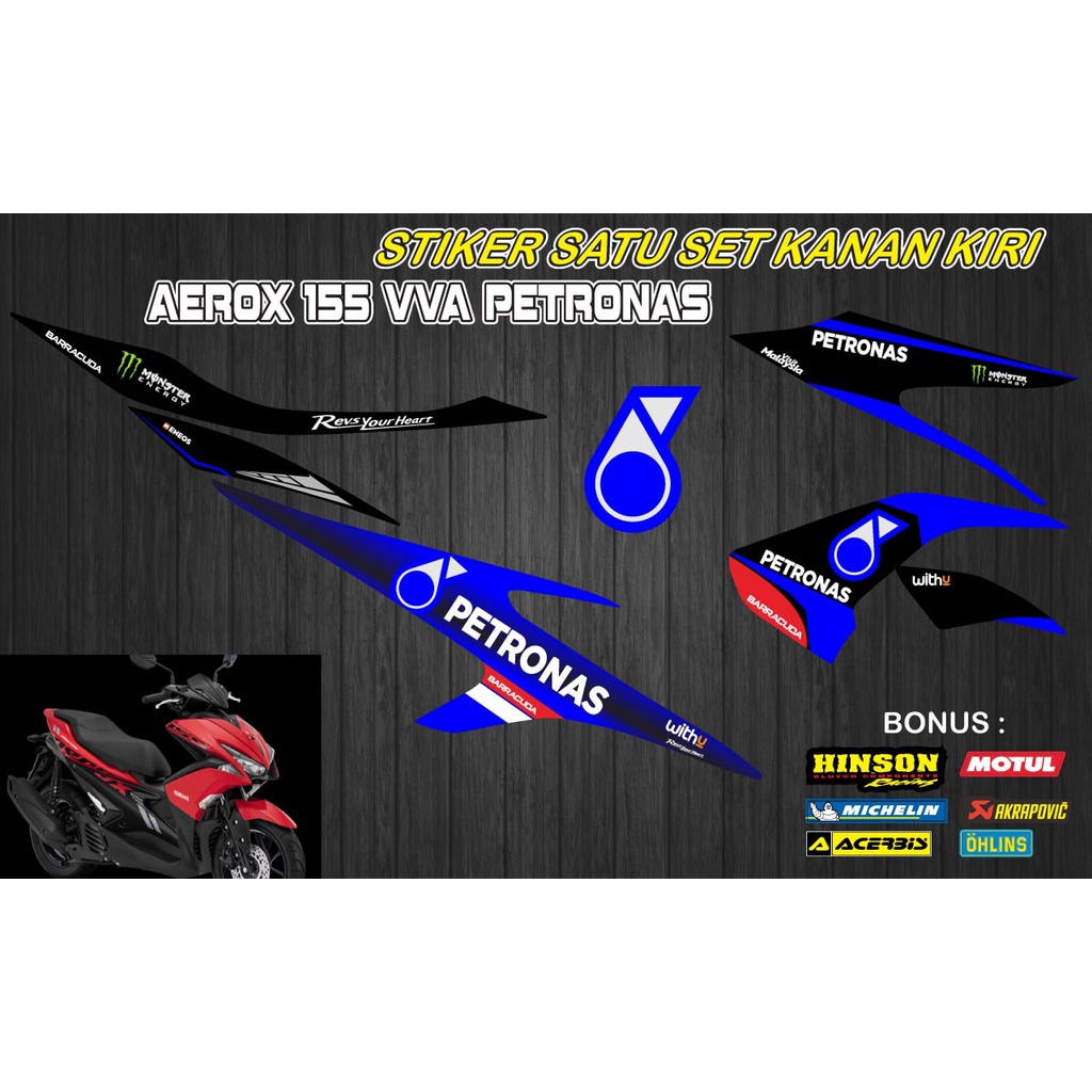 STIKER STRIPING DECAL AEROX 155 VVA PETRONAS