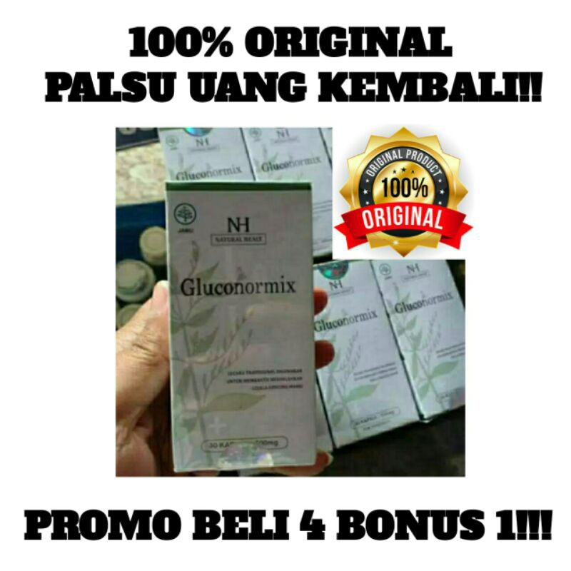 GLUCONORMIX ORIGINAL 100% gluconormix ASLI BPOM Obat Diabetes Menurunkan Kadar Gula / Kencing Manis