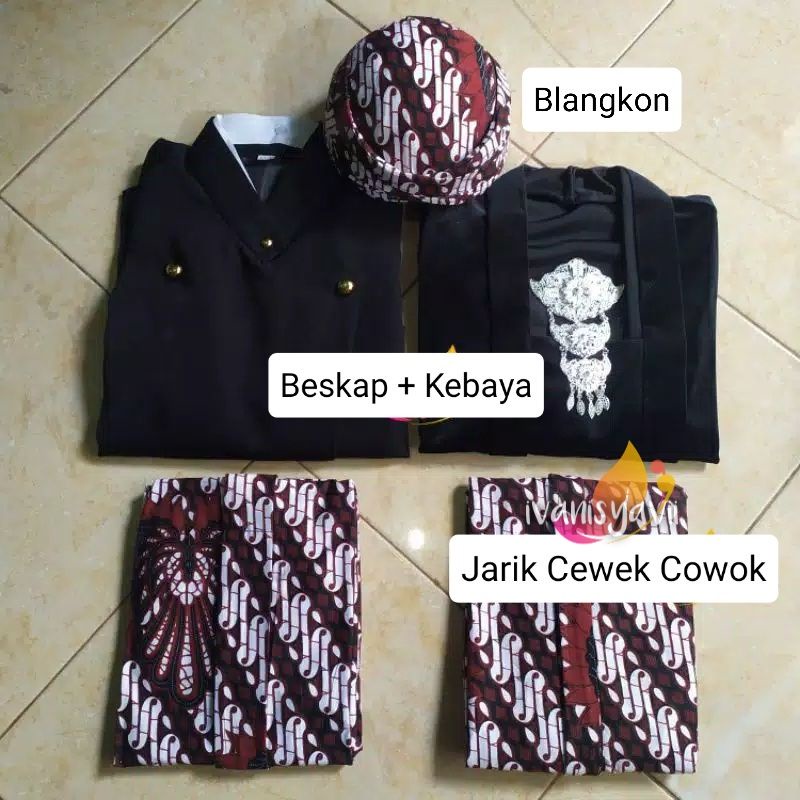 Baju Prewedding / Baju Adat Jawa Couple - Motif Parang Garuda [Kode : BP/ PG01]