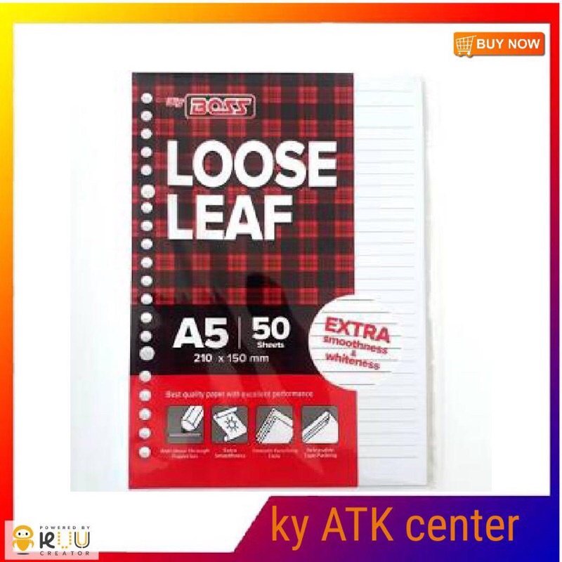 

Loose Leaf A5 50 Big Boss / Isi Binder File Ukuran A5 Isi 50 Lembar
