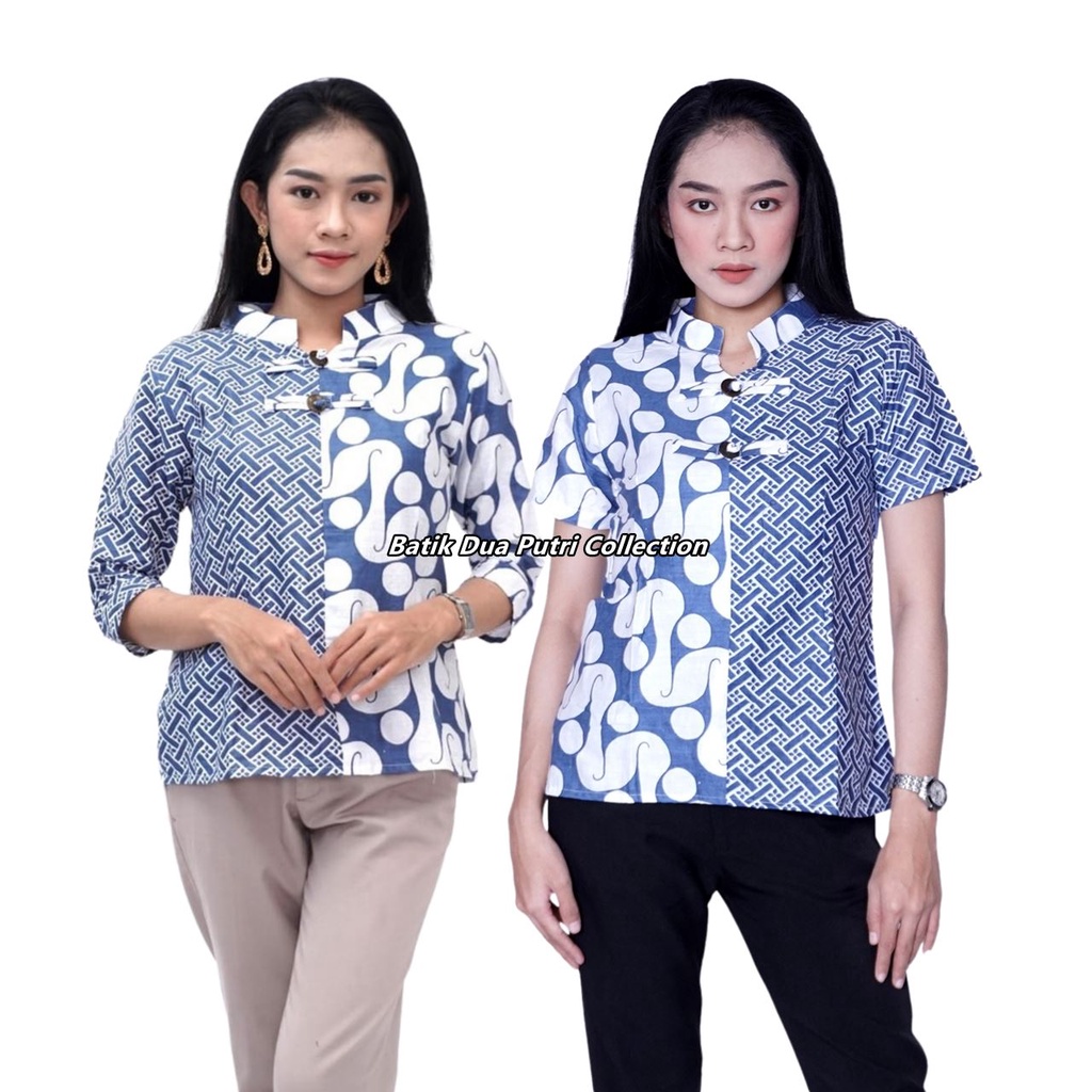 Blouse Batik Wanita Modern - Kerah Shanghai - S-M-L-XL-XXL-3L-4L-5L