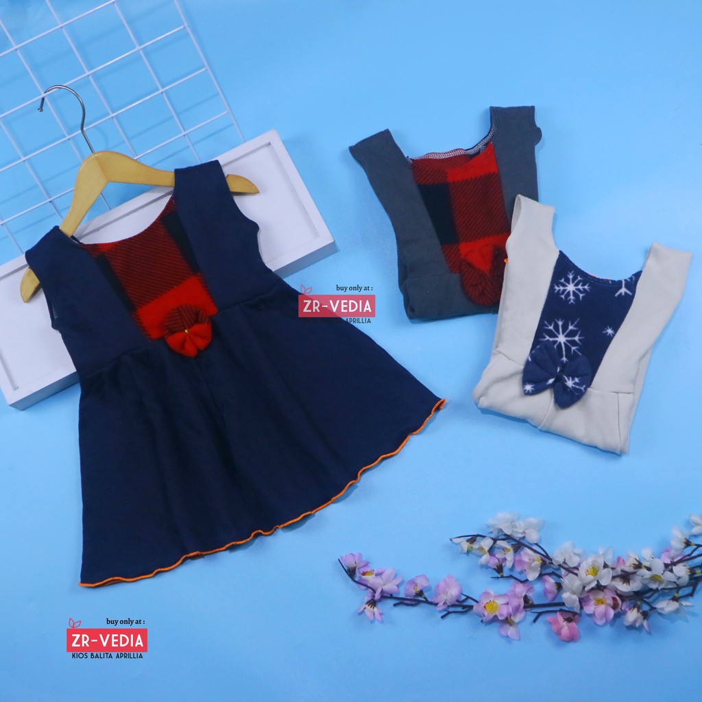 [BLUDRU FLANEL] Dress Clairine Baby uk 3-12 Bulan / Baju Pesta Yukensi Dres Anak Bayi Perempuan Adem