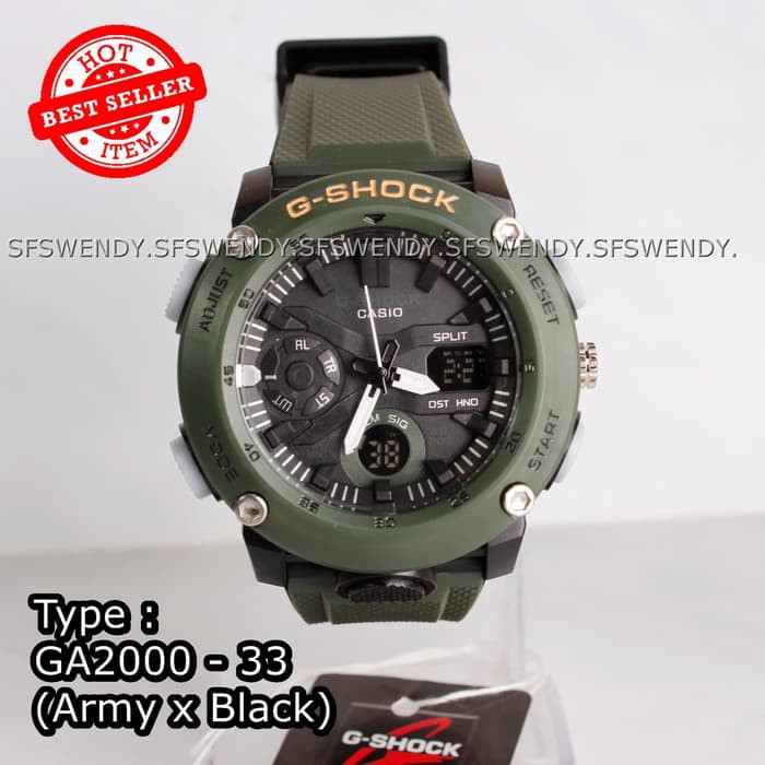TERMURAH  G Shock GA-2000 hijau Army Jam tangan pria & anak anti air