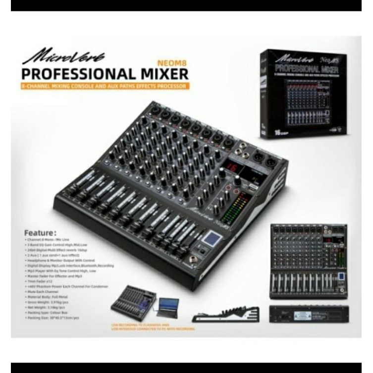 mixer microverb neo m8 profesional mixer