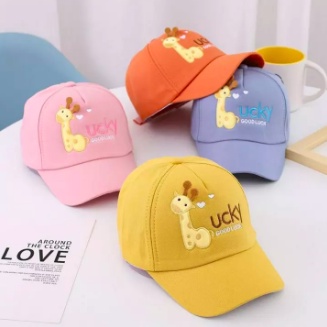 TOPI BASEBALL ANAK LUCKY GIRAFFE / JUST DO IT / SUPER DINO / SUNNY DAY USIA 2-10 TAHUN LAKI PEREMPUAN