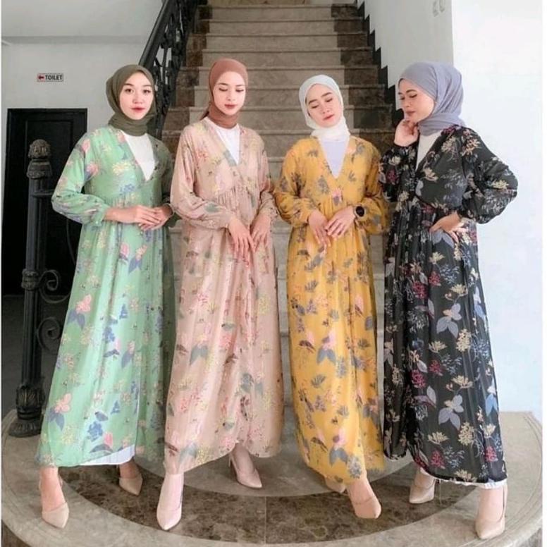 Pio Long Outer / Long Outer Wanita / Outer Sifon / Outer Panjang Murah / Outer Motif Wanita