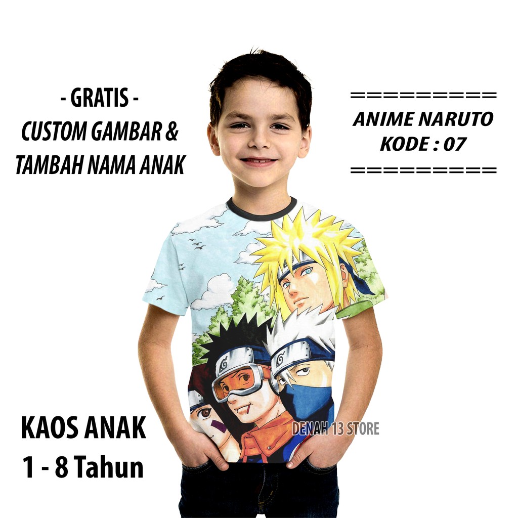 Baju Kaos Anak Naruto Team Tujuh Minato