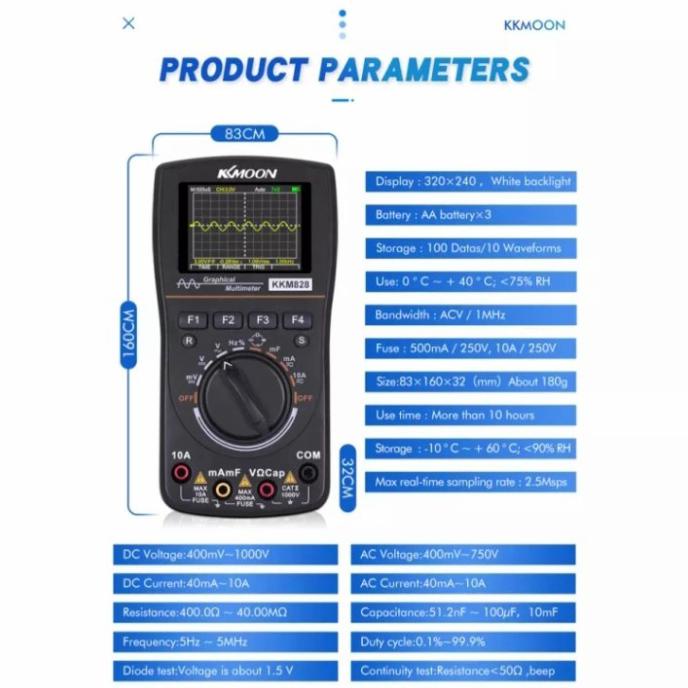Aui0. Multimeter Oscilloscope Digital Graphical Multimeter Portable 2