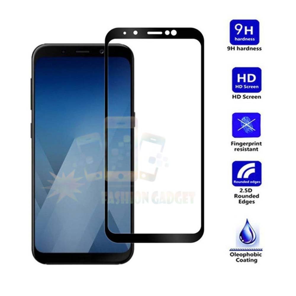 Tempered Glass Samsung Galaxy J6 2018 Full Colour Bagian Depan Anti Gores Kaca Screen Guard