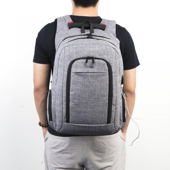 Tas DTBG D8234W 17.3 Inch Slim Laptop Backpack USB Port Bag Grey