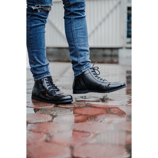 Sepatu Boots Kulit Asli - VIGOS Potter Black