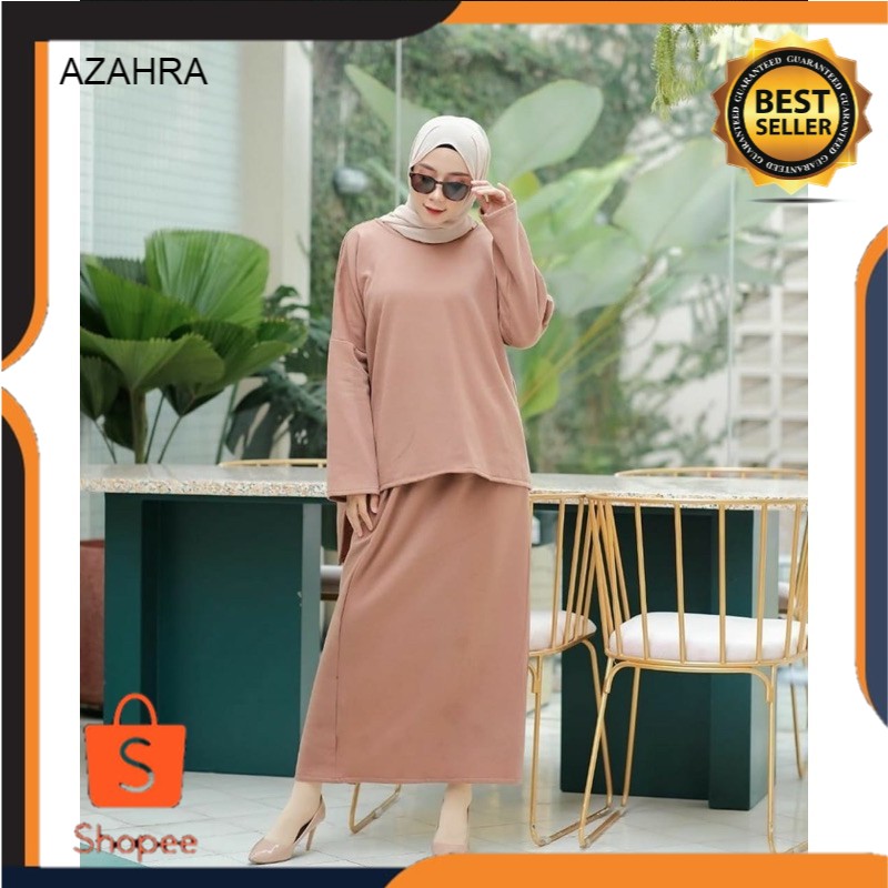 One Set Rayon Ninda Baju Muslim  Rok Moscrepe Premium