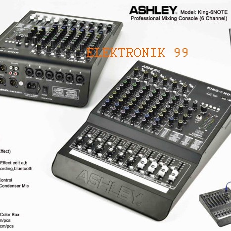 Mixer Ashley King-6/king6/king 6 Note Original 6 Channel Bluetooth