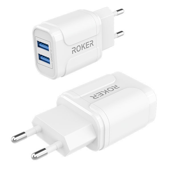 BATOK CHARGER ROKER ROCK RK-C09 2USB 2.4A - ADAPTOR CHARGER PERPCS