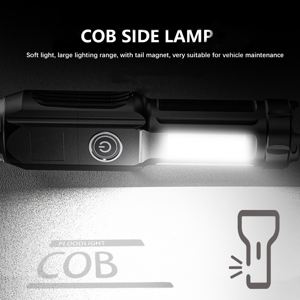 [ Retractable zoom water proof light flashlight for Home Outdoor Hiking Camping Survival Emergency ]