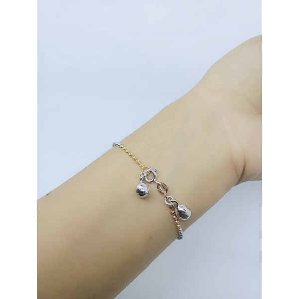 gelang bijilada ukir+ 2bel kombinasi warna/ gelang perak asli silver 925 lapis emas/ gelang fashion