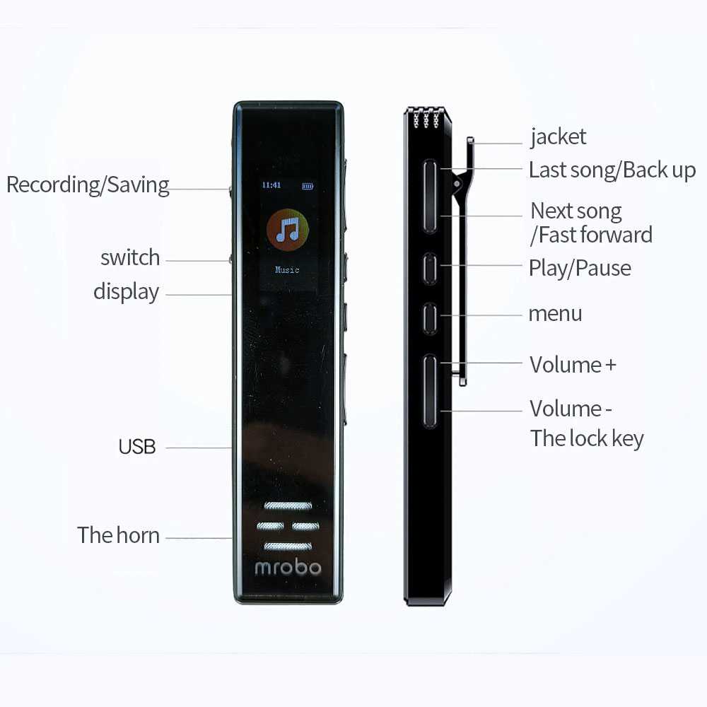 Perekam Suara Audio Digital Voice Recorder 16GB Recording Handheld Record Player Kualitas Suara Jernih Berkualitas