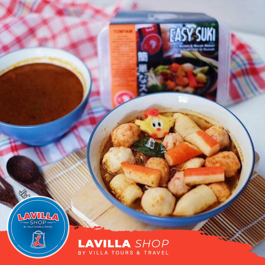 Easy Suki, Premium Steamboat Shabu Suki, Fishball, Bihun Plus Bumbu Tomyam / Kaldu packing Vacum Box