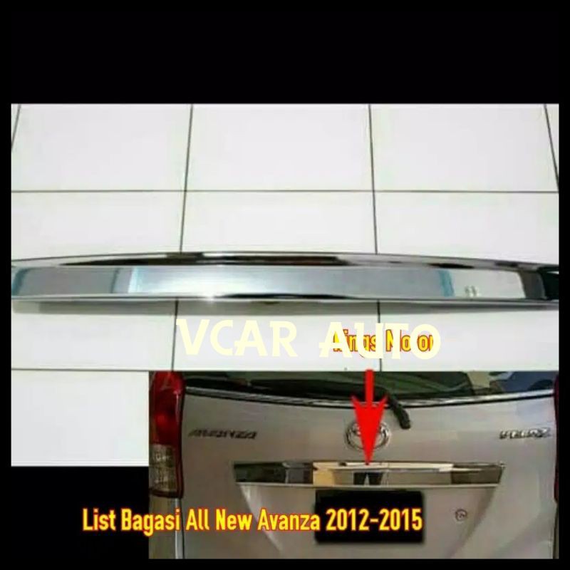 trundlite lis bagasi belakang toyota all new avanza / xenia 2012 sampai 2015 chrome crome tempel 2014 2013